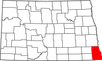 Map of North Dakota highlighting ريتشلاند