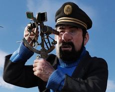 A computer-illustrated, realistic-looking image of Captain Haddock, a screenshot from the new movie