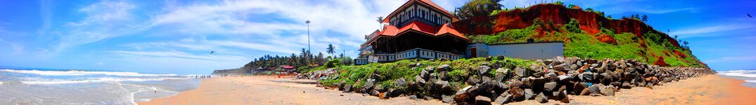A panoramic view of Varkala Beach Cliff