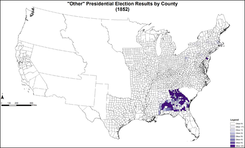 Map of "Other" presidential election results by county