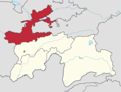 موقع ولاية صغد في طاجيكستان.
