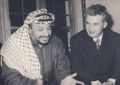 Yasser Arafat with Nicolae Ceaușescu during Arafat's visit to Bucharest (1974)