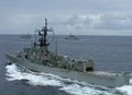 BNS Pará destroyer in exercise.