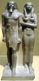 Greywacke statue of Menkaura and his Queen at the Boston Museum of Fine Arts.