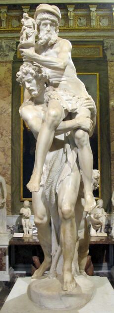 Museo borghese, sala del gladiatore, g.l. bernini, enea, anchise e ascanio, 1618-20, 02.JPG