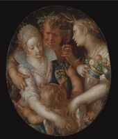 Sine Cerere et Baccho friget Venus, Bacchus, Ceres and Venus, oil on copper, 10.5 x 8.6 cm.[41]