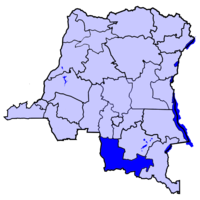 خريطة جمهورية الكونغو الديمقراطية موضحا عليها لولابا