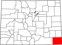 Map of Colorado highlighting باكا