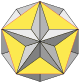 Great dodecahedron (gray with yellow face).svg