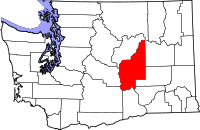 Map of Washington highlighting غرانت