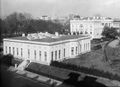 Exterior of the West Wing (circa 1910s), showing the curve of the Taft Oval Office.