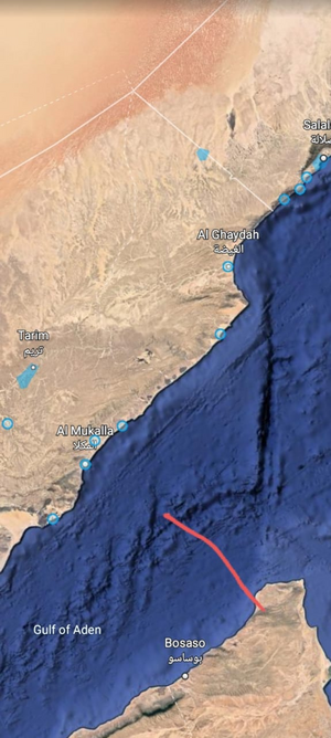خليج عدن، واطلالة بوصاصو الصومالية على المكلا اليمنية