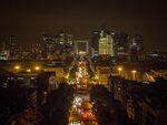 View from Arc de Triomphe at night.
