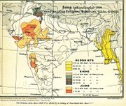 النسبة المئوية للسيخ، البوذيين والجاين عام 1909.