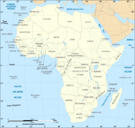 خريطة لأفريقيا توضح دول القارة.