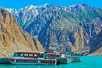 A boat in Attabad Lake