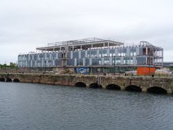 Building under construction, Egerton Dock, Birkenhead.jpg