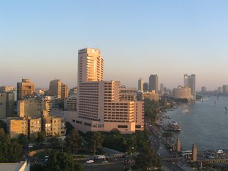 Sunset over Nile and Cairo.JPG