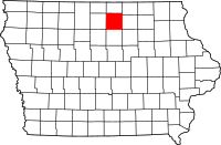 Map of Iowa highlighting سيرو غوردو