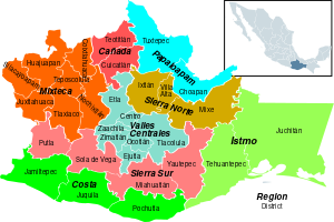 Oaxaca regions - Istmo de Tehuantepec to the east