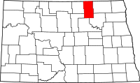 Map of North Dakota highlighting تونر