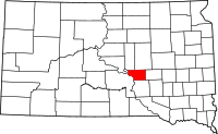 Map of South Dakota highlighting بافلو
