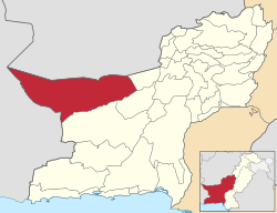 Map of Balochistan with Chagai District higlighted
