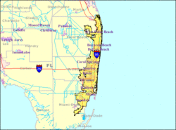 Map of the Miami metropolitan area