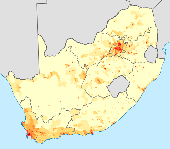 ملف:South Africa Afrikaans speakers density map.svg