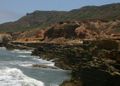 Angular unconformity on the west coast of Point Loma, California, facing north