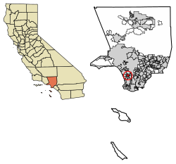 موقع هوثورن في مقاطعة لوس أنجلس، كاليفورنيا.