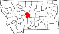 Map of Montana highlighting جوديث باسين