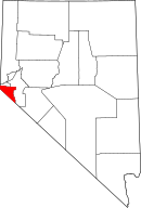 Map of Nevada highlighting دوغلاس