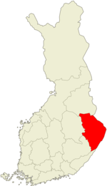 خريطة توضح موقع كارليا الشمالية في فنلندا.
