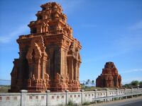 Hoà Lai Towers in Ninh Thuận, Vietnam, a Hindu temple complex built in the 9th century by the Champa Kingdom of Panduranga.