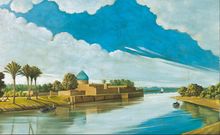 River Scene on the Banks of the Tigris (1920), oil on canvas, 631 × 982 مم. المتحف العربي للفن الحديث.