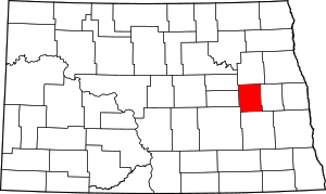 Map of North Dakota highlighting Griggs County