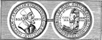 Medallion of Jan Hus, showing his portrait and execution
