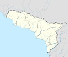 Map showing the location of كهف كبروبرا (كهف ڤورونيا) Krubera Cave (Voronya Cave)