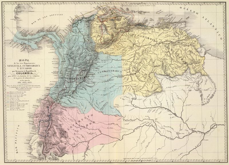 ملف:Mapa de Venezuela, N. Granada y Quito, 1821.jpg