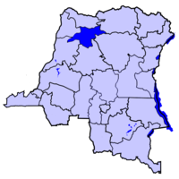 خريطة جمهورية الكونغو الديمقراطية موضحا عليها مونگالا