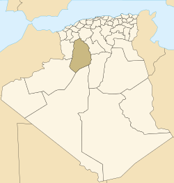 Map of Algeria highlighting El Bayadh Province