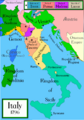 خريطة ايطاليا عام 1796