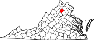 Map of Virginia highlighting Rappahannock County