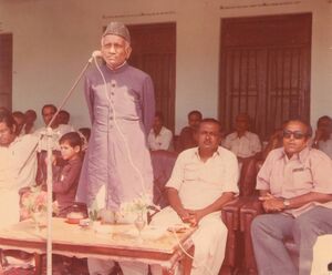 Nihalchand Pabani giving a speech on 14 August (Independence Day)