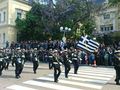 The Hellenic Navy band participating in the Army Day parade in Sofia, Bulgaria.