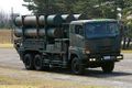 A Type 88 Surface-to-Ship Missile truck of the JGSDF carrying ground-based Type 80 SSM missiles in transport position