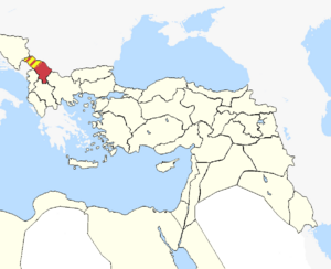 Kosovo Vilayet in Ottoman Empire (1900, occupied hashed).png