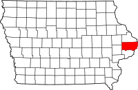 Map of Iowa highlighting كلينتون