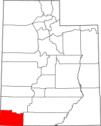 Map of Utah highlighting واشنطن